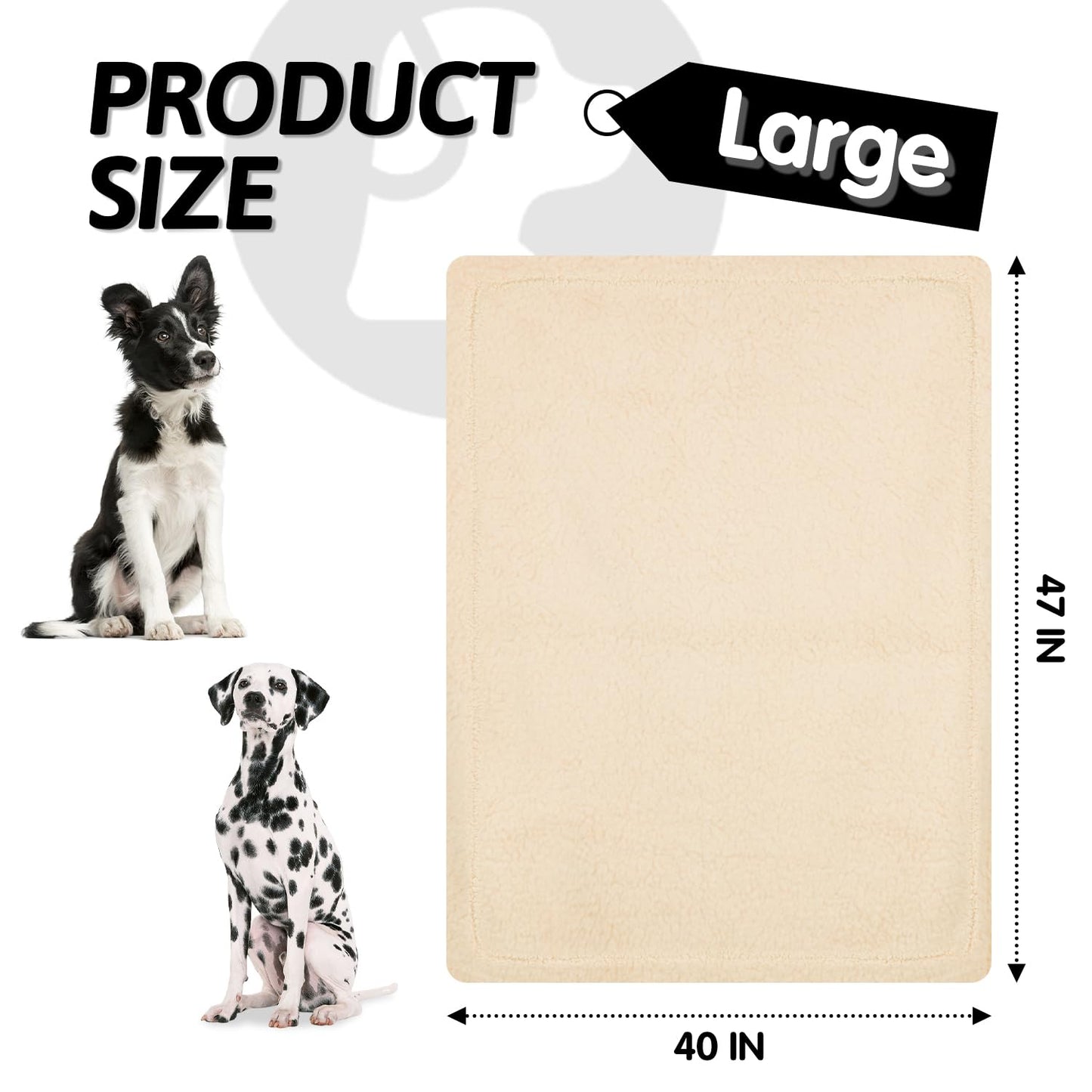 furrybaby Dog Blanket Soft Dog Blankets for Large Dogs Puppy Essentials Washable Fluffy Sherpa Fleece Cat Blanket 32x40 Inches for Bed Furniture Couch Sofa (Double-Layer Medium, Beige)