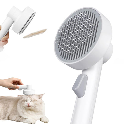 Cat Brush Self Cleaning Slicker for Indoor Shedding Short Haired Dogs Grooming Supplies for Long Hair Pet Comb Essentials Tools for Pitbulls Removes Matted Fur and Loose Undercoat Set (Gray)