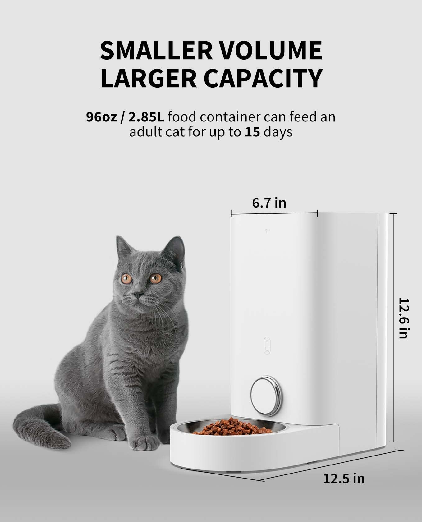 PETKIT Automatic Pet Feeder with Camera, 1080P HD Video with Night Vision, 2.4G WiFi Cat Dog Feeder with 2-Way Audio,Smart App Control Pet Dry Food Dispenser for Cats and Dogs with Non-Stick Food Bowl