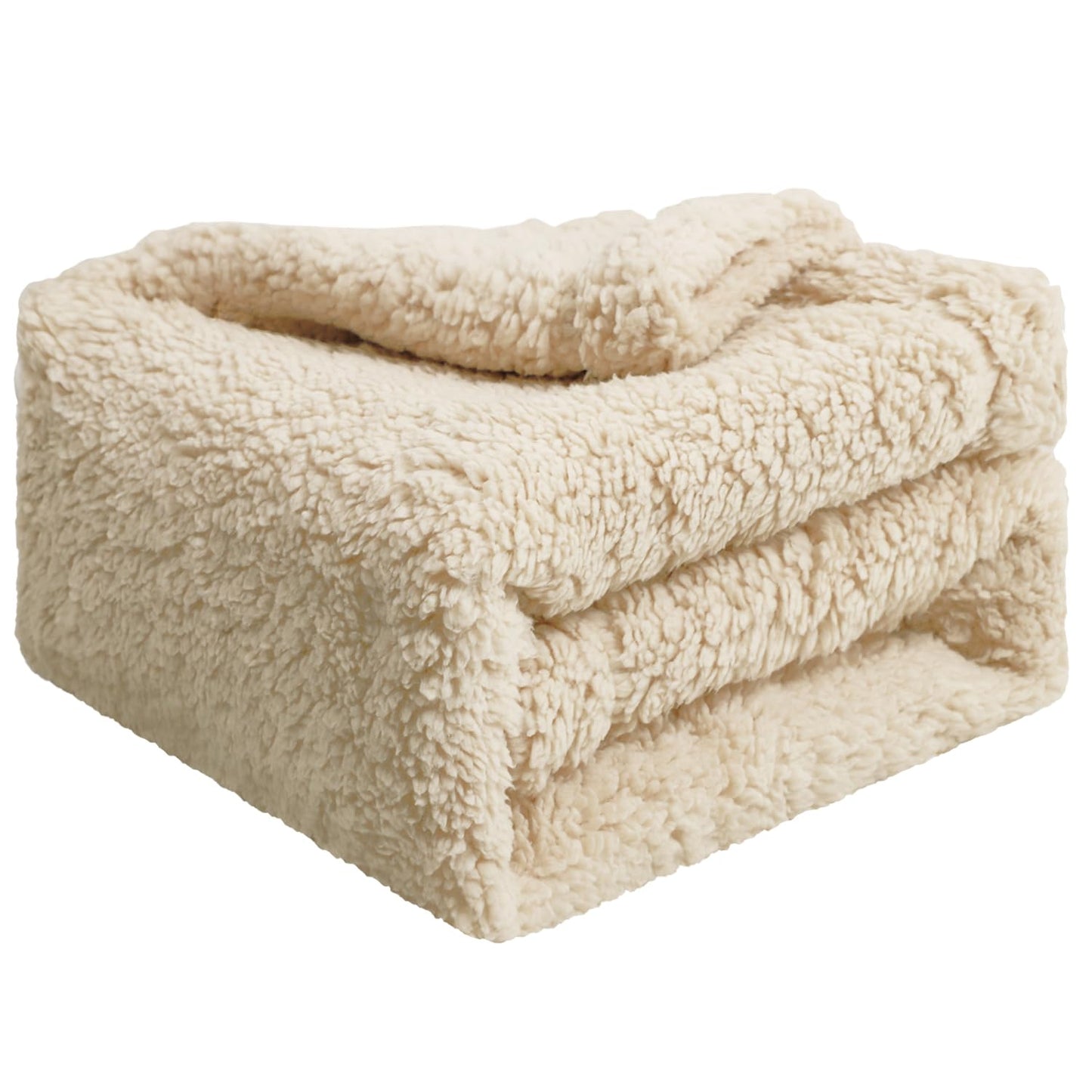 furrybaby Dog Blanket Soft Dog Blankets for Large Dogs Puppy Essentials Washable Fluffy Sherpa Fleece Cat Blanket 32x40 Inches for Bed Furniture Couch Sofa (Double-Layer Medium, Beige)