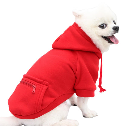 Jecikelon Winter Dog Hoodie Sweatshirts with Pockets Warm Dog Clothes for Small Dogs Chihuahua Coat Clothing Puppy Cat Custume (Medium, Pink)