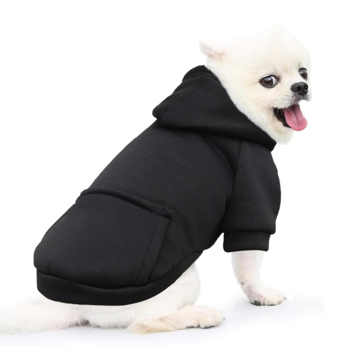 Jecikelon Winter Dog Hoodie Sweatshirts with Pockets Warm Dog Clothes for Small Dogs Chihuahua Coat Clothing Puppy Cat Custume (Medium, Pink)