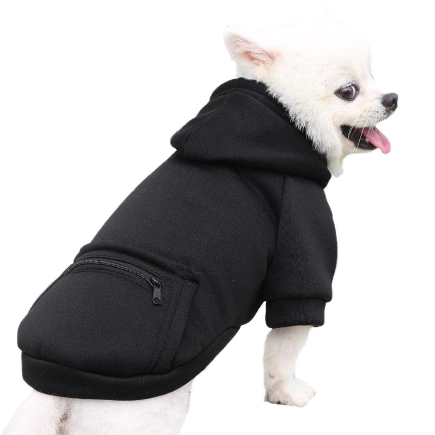 Jecikelon Winter Dog Hoodie Sweatshirts with Pockets Warm Dog Clothes for Small Dogs Chihuahua Coat Clothing Puppy Cat Custume (Medium, Pink)