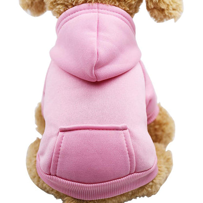 Jecikelon Winter Dog Hoodie Sweatshirts with Pockets Warm Dog Clothes for Small Dogs Chihuahua Coat Clothing Puppy Cat Custume (Medium, Pink)