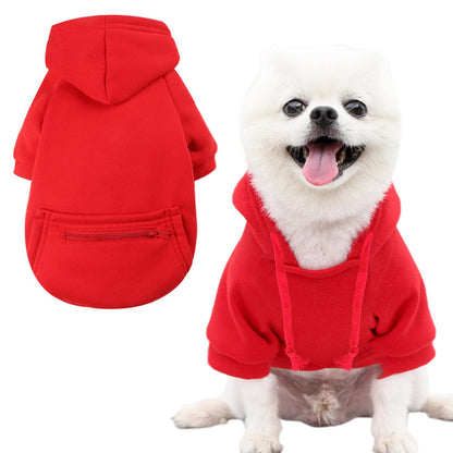 Jecikelon Winter Dog Hoodie Sweatshirts with Pockets Warm Dog Clothes for Small Dogs Chihuahua Coat Clothing Puppy Cat Custume (Medium, Pink)