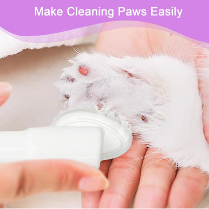 Foaming Paw Cleaner for Dogs and Cats (6.8 oz) | No-Rinse Dandelion Cleanser with Brush and Absorbent Towel (Fragrance Free)