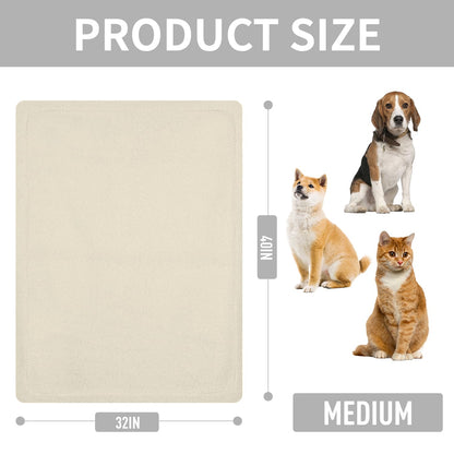 furrybaby Dog Blanket Soft Dog Blankets for Large Dogs Puppy Essentials Washable Fluffy Sherpa Fleece Cat Blanket 32x40 Inches for Bed Furniture Couch Sofa (Double-Layer Medium, Beige)