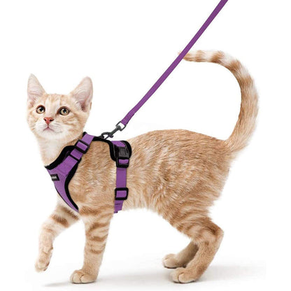 rabbitgoo Cat Harness and Leash for Walking, Escape Proof Soft Adjustable Vest Harnesses for Cats, Easy Control Breathable Reflective Strips Jacket, Navy Blue, XS