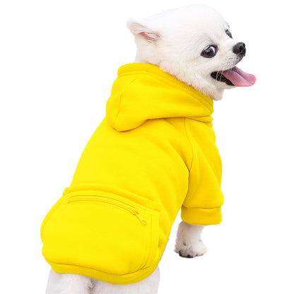 Jecikelon Winter Dog Hoodie Sweatshirts with Pockets Warm Dog Clothes for Small Dogs Chihuahua Coat Clothing Puppy Cat Custume (Medium, Pink)