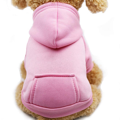 Jecikelon Winter Dog Hoodie Sweatshirts with Pockets Warm Dog Clothes for Small Dogs Chihuahua Coat Clothing Puppy Cat Custume (Medium, Pink)