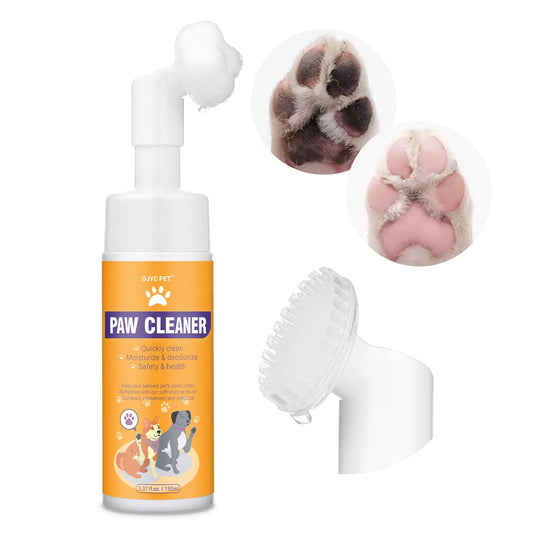 Paw Cleaner for Dogs and Cats,Magic Foam - Clean Paws No-Rinse Foaming Cleanser-Dry Shampoo, Foot Cleaner Brush - with Rose Extract, Odor Control Wash - Good for Puppy