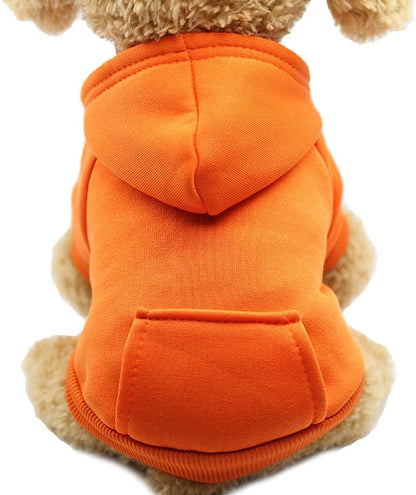 Jecikelon Winter Dog Hoodie Sweatshirts with Pockets Warm Dog Clothes for Small Dogs Chihuahua Coat Clothing Puppy Cat Custume (Medium, Pink)