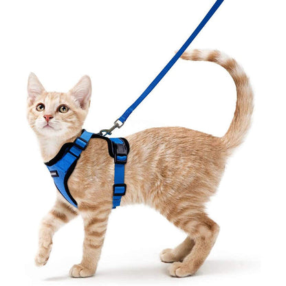 rabbitgoo Cat Harness and Leash for Walking, Escape Proof Soft Adjustable Vest Harnesses for Cats, Easy Control Breathable Reflective Strips Jacket, Navy Blue, XS