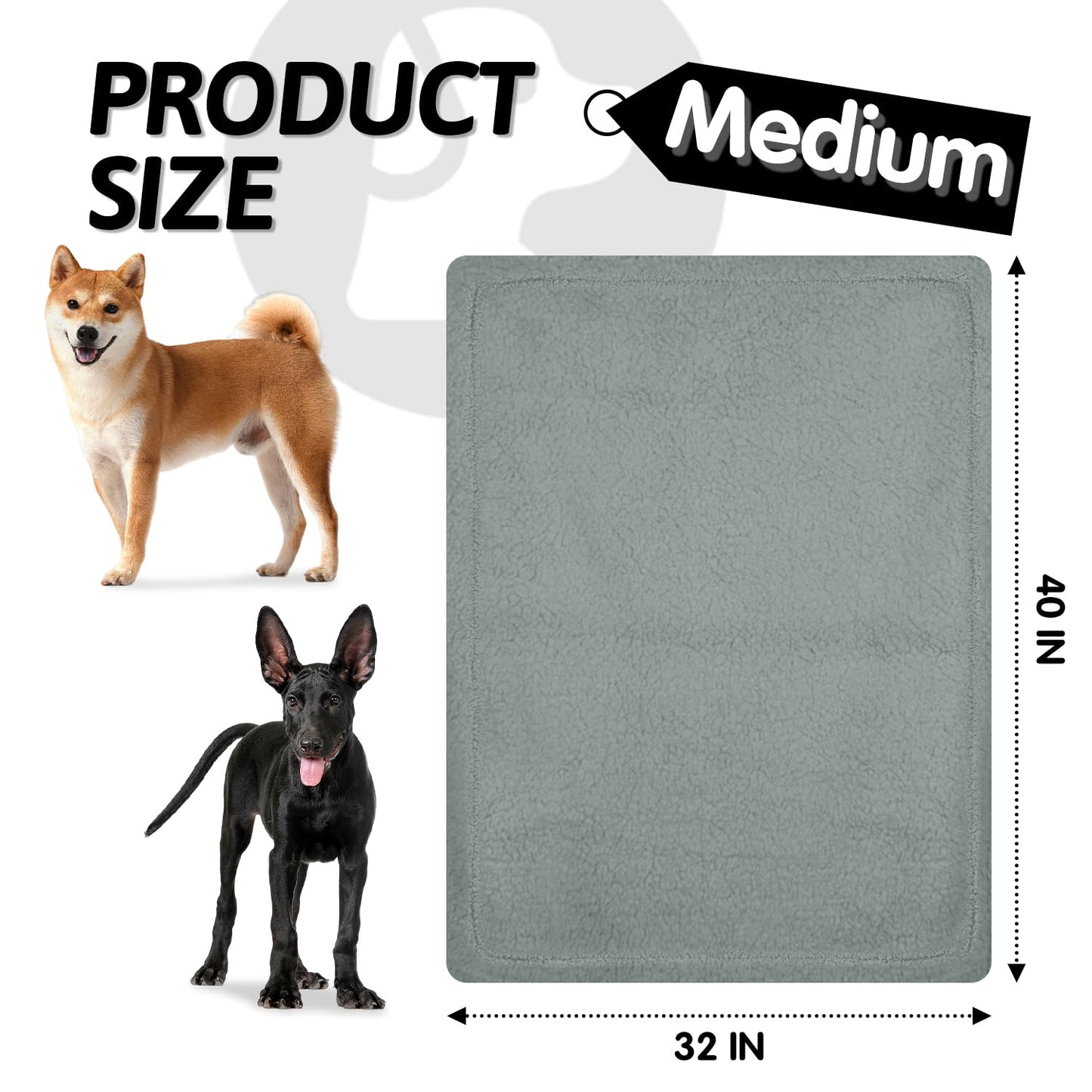 furrybaby Dog Blanket Soft Dog Blankets for Large Dogs Puppy Essentials Washable Fluffy Sherpa Fleece Cat Blanket 32x40 Inches for Bed Furniture Couch Sofa (Double-Layer Medium, Beige)