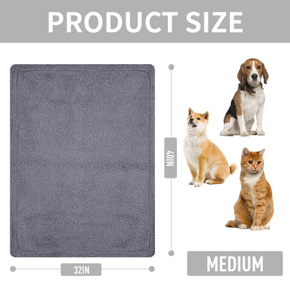 furrybaby Dog Blanket Soft Dog Blankets for Large Dogs Puppy Essentials Washable Fluffy Sherpa Fleece Cat Blanket 32x40 Inches for Bed Furniture Couch Sofa (Double-Layer Medium, Beige)