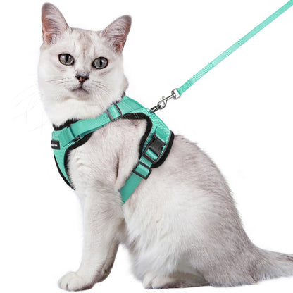 rabbitgoo Cat Harness and Leash for Walking, Escape Proof Soft Adjustable Vest Harnesses for Cats, Easy Control Breathable Reflective Strips Jacket, Navy Blue, XS