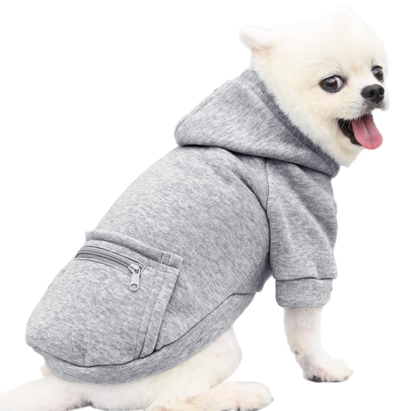 Jecikelon Winter Dog Hoodie Sweatshirts with Pockets Warm Dog Clothes for Small Dogs Chihuahua Coat Clothing Puppy Cat Custume (Medium, Pink)