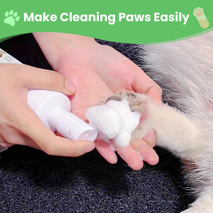 Foaming Paw Cleaner for Dogs and Cats (6.8 oz) | No-Rinse Dandelion Cleanser with Brush and Absorbent Towel (Fragrance Free)