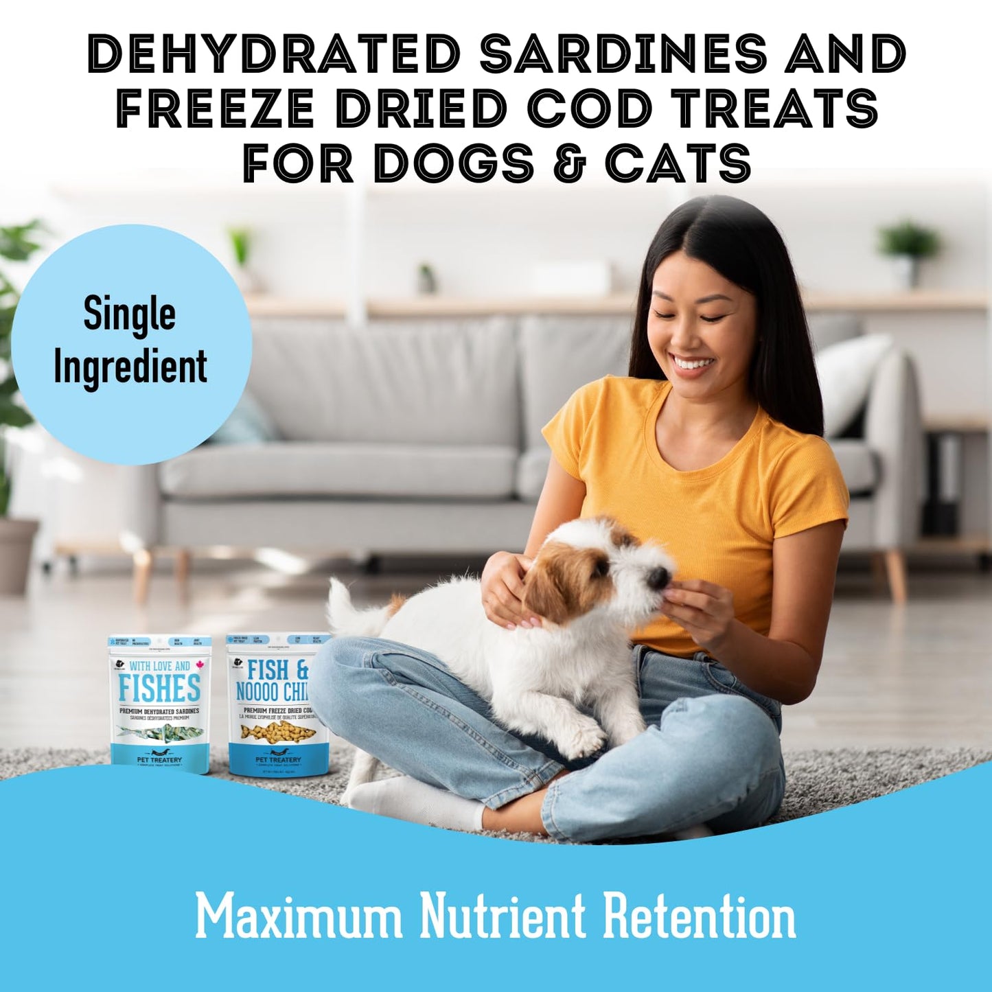 Sardines for Dogs & Sardines for Cats (3.17 oz, Pack of 1) - Dehydrated Single Ingredient Dog Treats - Natural Dog Treats, Grain Free