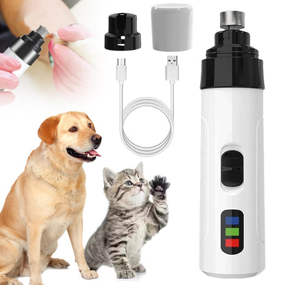 Dog Nail Grinder, 2025 Upgrades Super Quiet Pet Nail Grinder for Dogs Quiet Electric Nail File, 2-Speed Rechargeable Dog Nail Grinder Quiet Pet Nail Trimmers for Large Dogs Small Dogs (White)