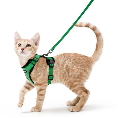 rabbitgoo Cat Harness and Leash for Walking, Escape Proof Soft Adjustable Vest Harnesses for Cats, Easy Control Breathable Reflective Strips Jacket, Navy Blue, XS