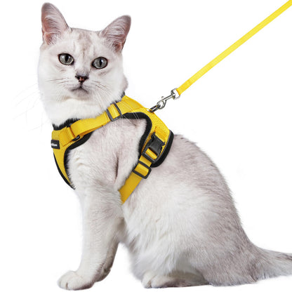 rabbitgoo Cat Harness and Leash for Walking, Escape Proof Soft Adjustable Vest Harnesses for Cats, Easy Control Breathable Reflective Strips Jacket, Navy Blue, XS