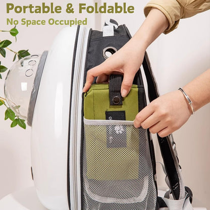 Portable Travel Litter Box for Cat - Foldable Cat Litter Box Waterproof Leak-Proof Cat Litter Box for Outdoor Camping Hotel Stays Road Trip Traveling Cat Essentials for Cat & Kitten (Green, Large)