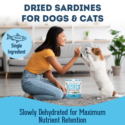 Sardines for Dogs & Sardines for Cats (3.17 oz, Pack of 1) - Dehydrated Single Ingredient Dog Treats - Natural Dog Treats, Grain Free