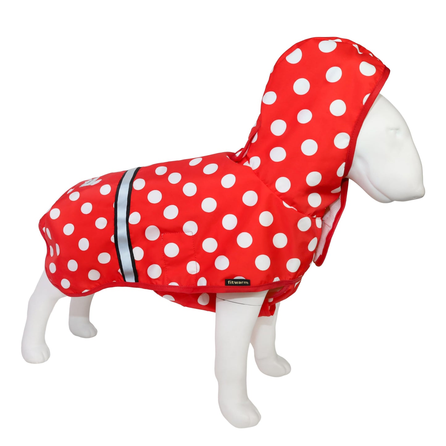 Fitwarm Strawberry Daisy Dog Raincoat with Hood, Waterproof Rain Jacket for Small Dogs Girl, Reflective Pet Poncho with Harness Opening, Packable, Adjustable, Pink, XS