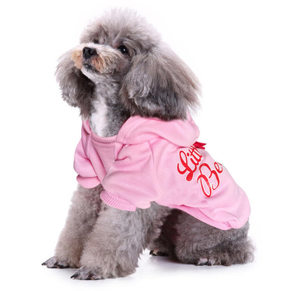 Jecikelon Winter Dog Hoodie Sweatshirts with Pockets Warm Dog Clothes for Small Dogs Chihuahua Coat Clothing Puppy Cat Custume (Medium, Pink)