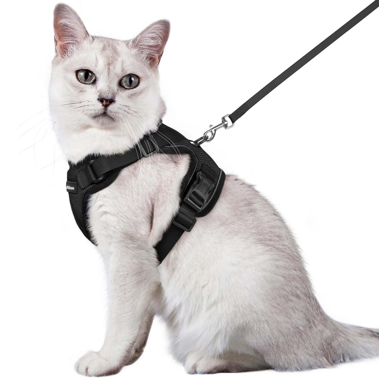 rabbitgoo Cat Harness and Leash for Walking, Escape Proof Soft Adjustable Vest Harnesses for Cats, Easy Control Breathable Reflective Strips Jacket, Navy Blue, XS