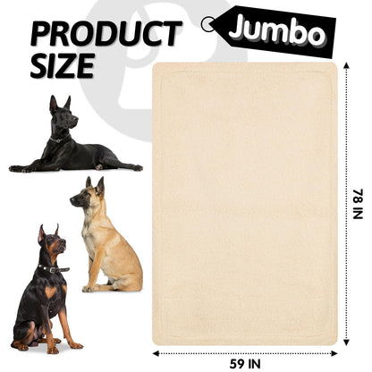 furrybaby Dog Blanket Soft Dog Blankets for Large Dogs Puppy Essentials Washable Fluffy Sherpa Fleece Cat Blanket 32x40 Inches for Bed Furniture Couch Sofa (Double-Layer Medium, Beige)