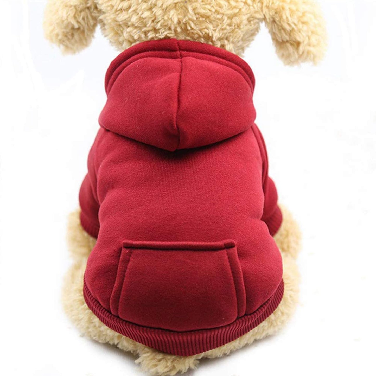 Jecikelon Winter Dog Hoodie Sweatshirts with Pockets Warm Dog Clothes for Small Dogs Chihuahua Coat Clothing Puppy Cat Custume (Medium, Pink)