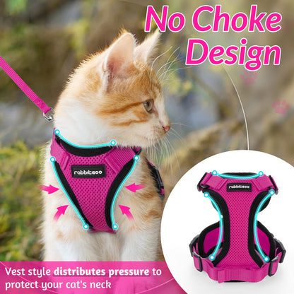 rabbitgoo Cat Harness and Leash for Walking, Escape Proof Soft Adjustable Vest Harnesses for Cats, Easy Control Breathable Reflective Strips Jacket, Navy Blue, XS