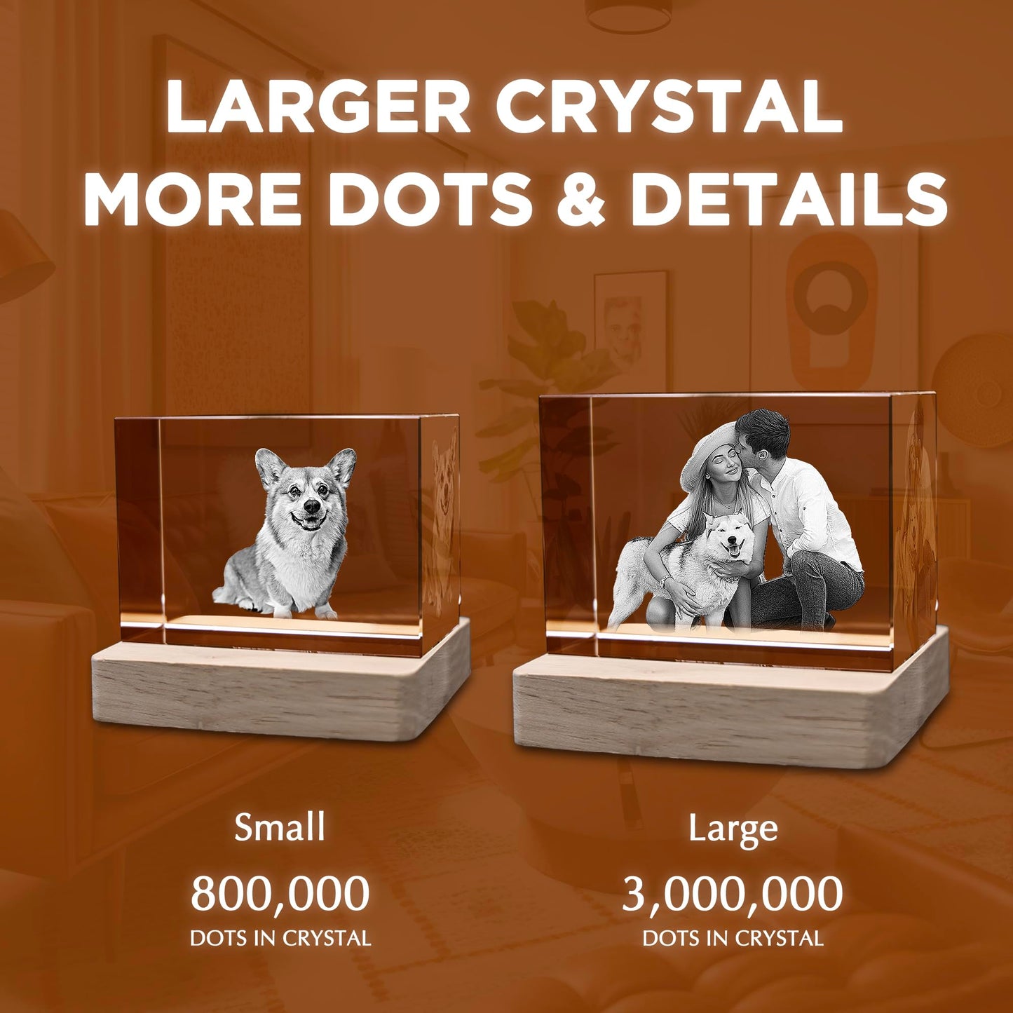 Personalized 3D Crystal Pet Photo | Custom Laser Engraved Pet Memorial Keepsake | Unique Dog & Cat Memory Gift | Pet Loss Remembrance | Customizable Pet Photo Gift for Dog or Cat Lovers