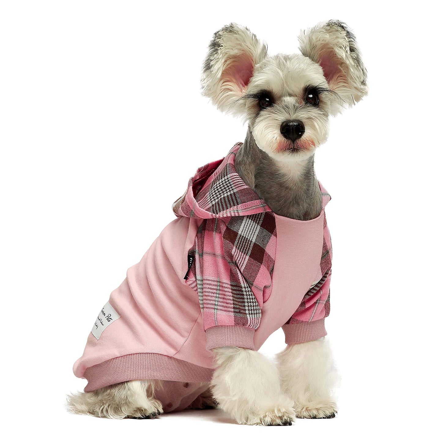 Fitwarm Tartan Plaid Dog Hoodie, Dog Clothes for Small Dogs Girl Boy, Pet Sweatshirt with Hood, Cat Winter Outfit, Red, Green, XXL