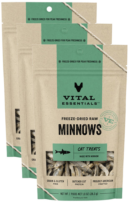 Vital Essentials Freeze Dried Raw Cat Treats, Minnows Treats, 0.5 oz