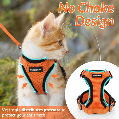 rabbitgoo Cat Harness and Leash for Walking, Escape Proof Soft Adjustable Vest Harnesses for Cats, Easy Control Breathable Reflective Strips Jacket, Navy Blue, XS