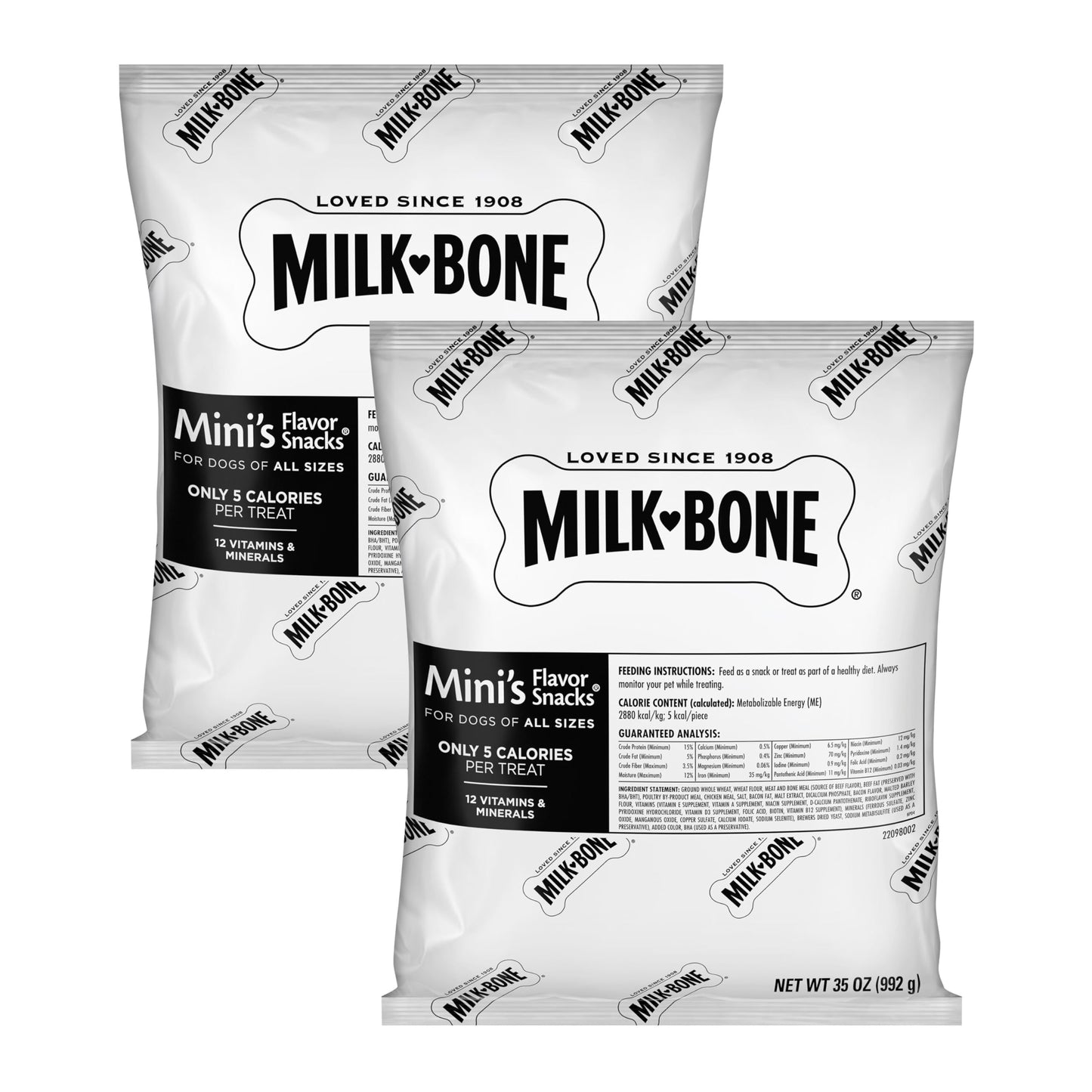 Milk-Bone Mini's Flavor Snacks Dog Treats, 36 Ounce Crunchy Texture Helps Reduce Tartar