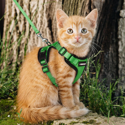 rabbitgoo Cat Harness and Leash for Walking, Escape Proof Soft Adjustable Vest Harnesses for Cats, Easy Control Breathable Reflective Strips Jacket, Navy Blue, XS