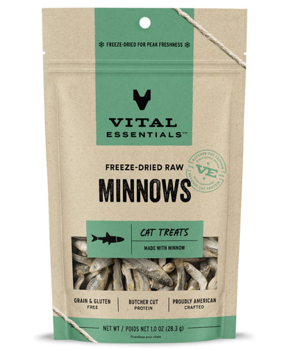 Vital Essentials Freeze Dried Raw Cat Treats, Minnows Treats, 0.5 oz