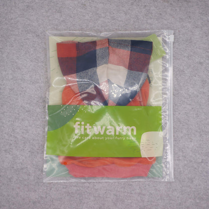 Fitwarm Tartan Plaid Dog Hoodie, Dog Clothes for Small Dogs Girl Boy, Pet Sweatshirt with Hood, Cat Winter Outfit, Red, Green, XXL